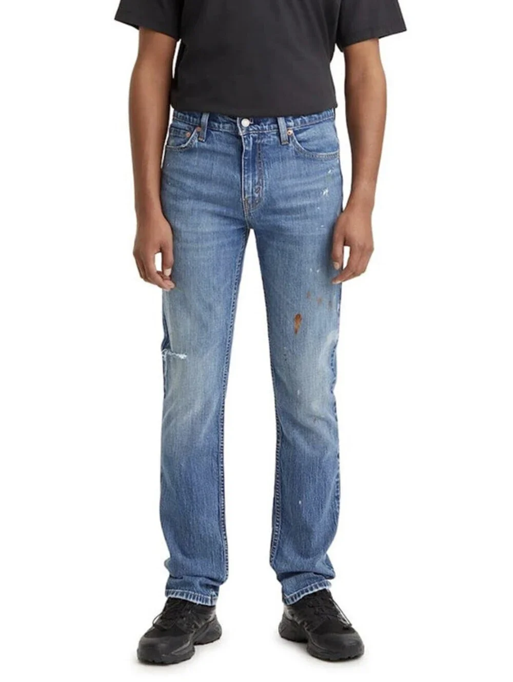 Levi 511 Jeans Mens Slim Fit Stretch Paint Splatter Distressed Size 38 X 30